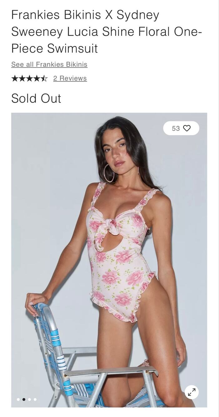 Frankies Bikinis x Sydney Sweeney Lucia Shine One-Piece Swimsuit 185$